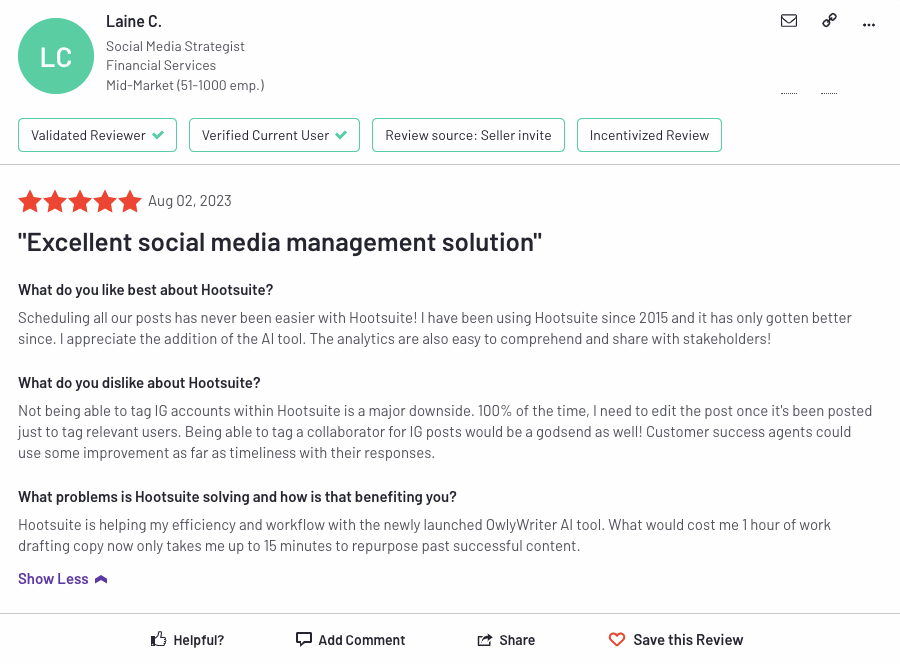 Hootsuite reviews