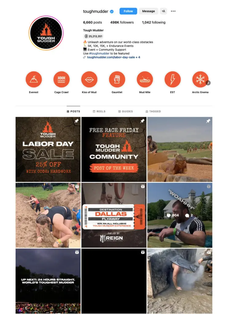 tough mudder instagram