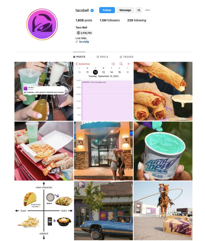 taco bell instagram