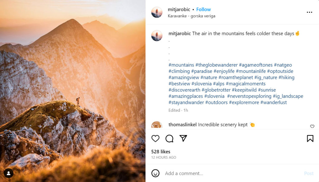 Mountain Hashtags in Travel Hashtags