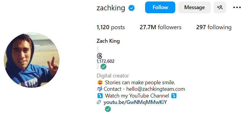Adding contact information to Instagram bio