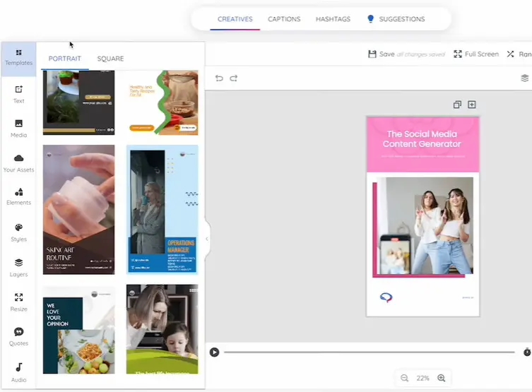 Predis AI content editor