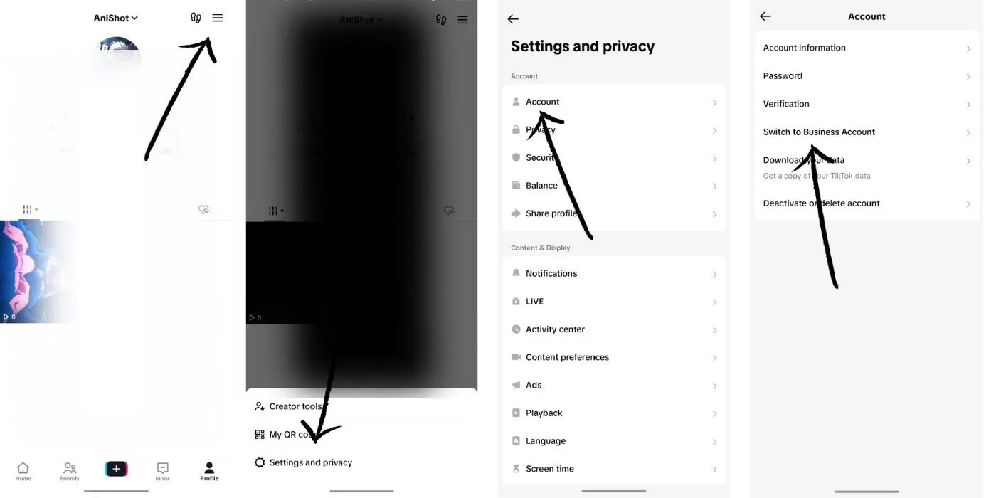 setting up tiktok business account