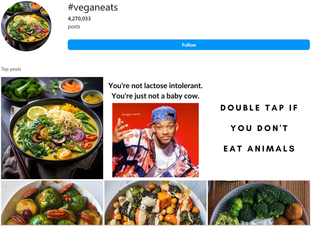 Vegan/Vegetarian Food Hashtags