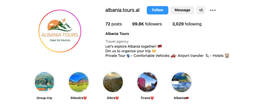 Paras Instagram-bios matkatoimistoille