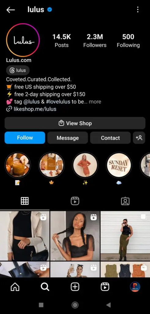 Add CTA in instagram profile