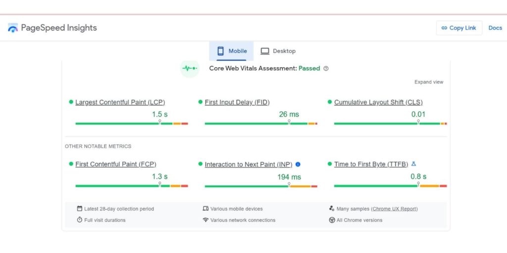 PageSpeed Insight