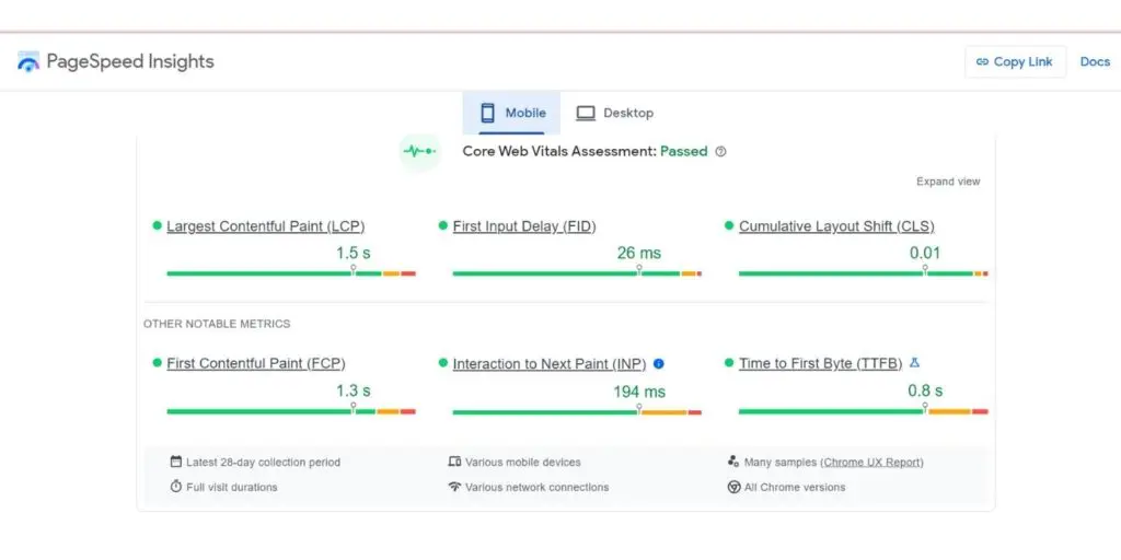 PageSpeed Insight