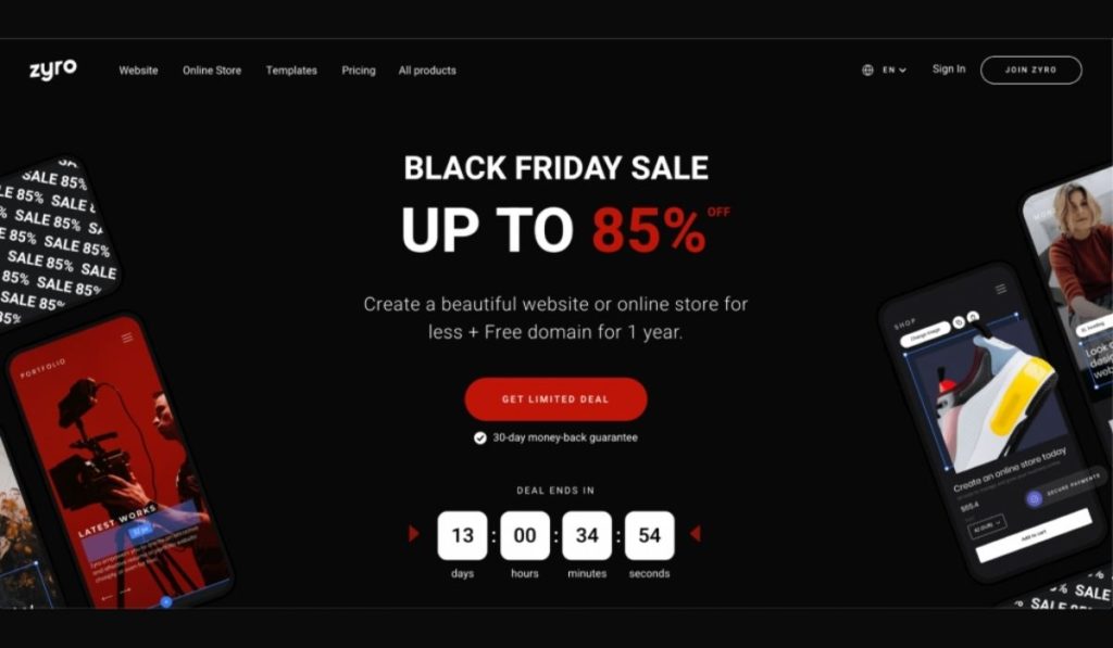 Website with Black Friday Banner