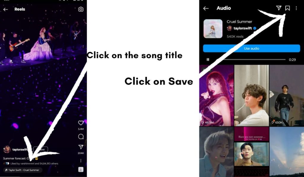 save songs on instagram