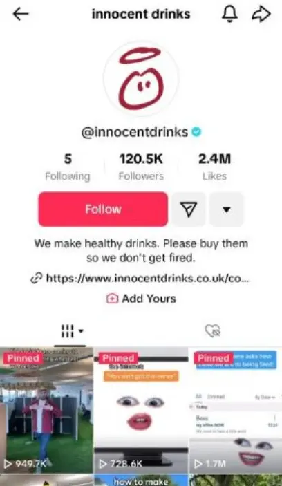 Innocentdrink's TikTok bio