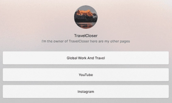 Travel closer's TikTok link in bio links