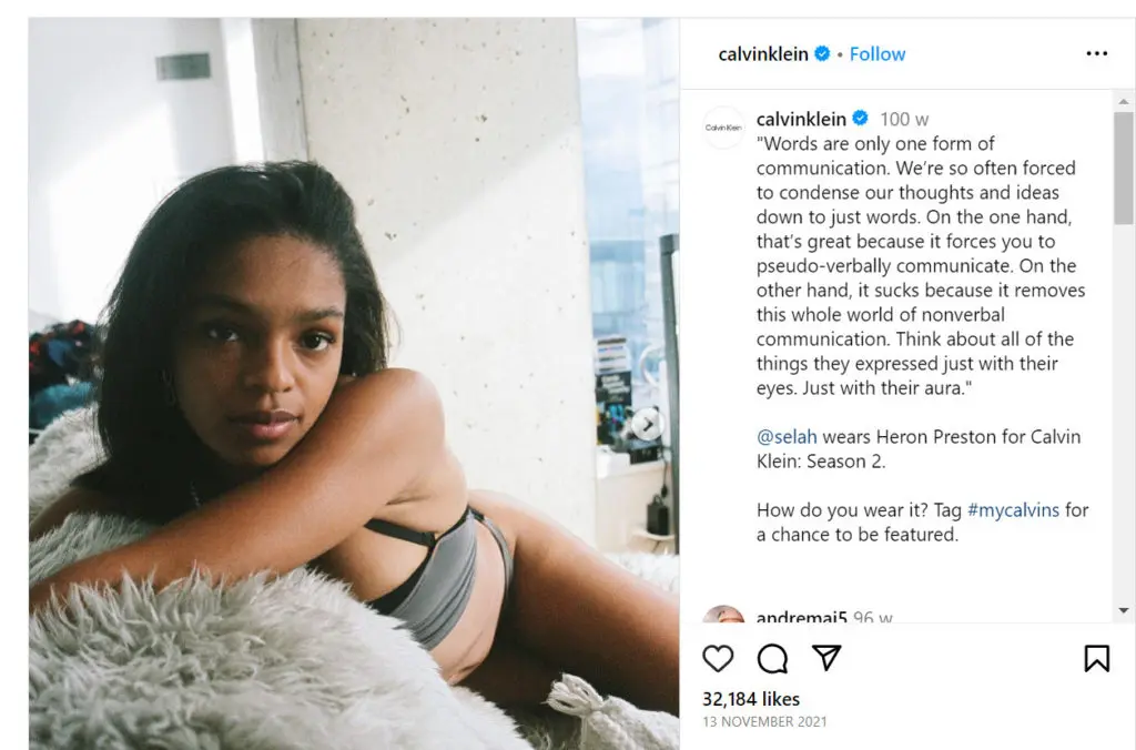 calvinklain Instagram post
