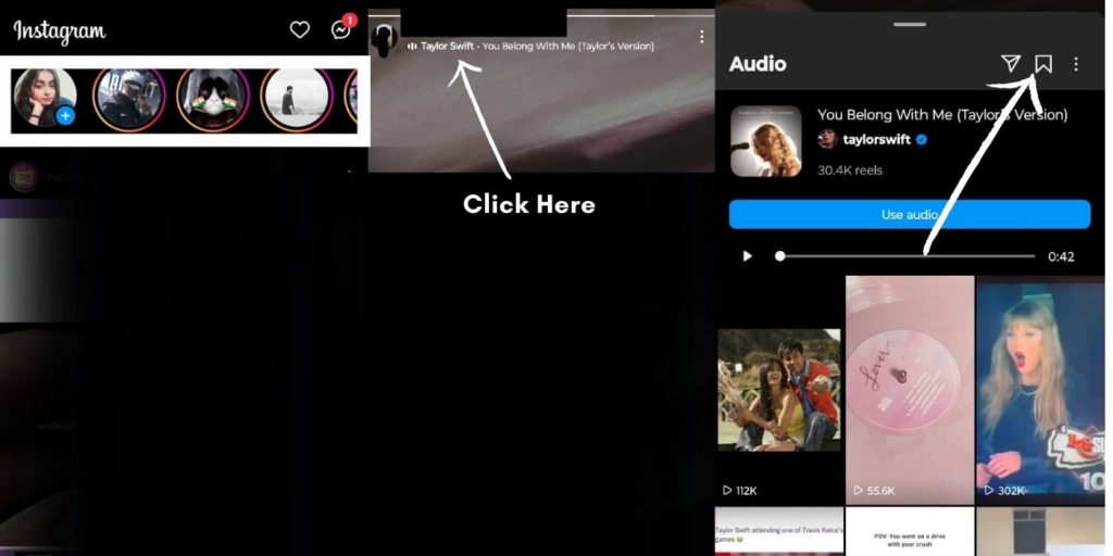 Song Saving on Instagram through Stories