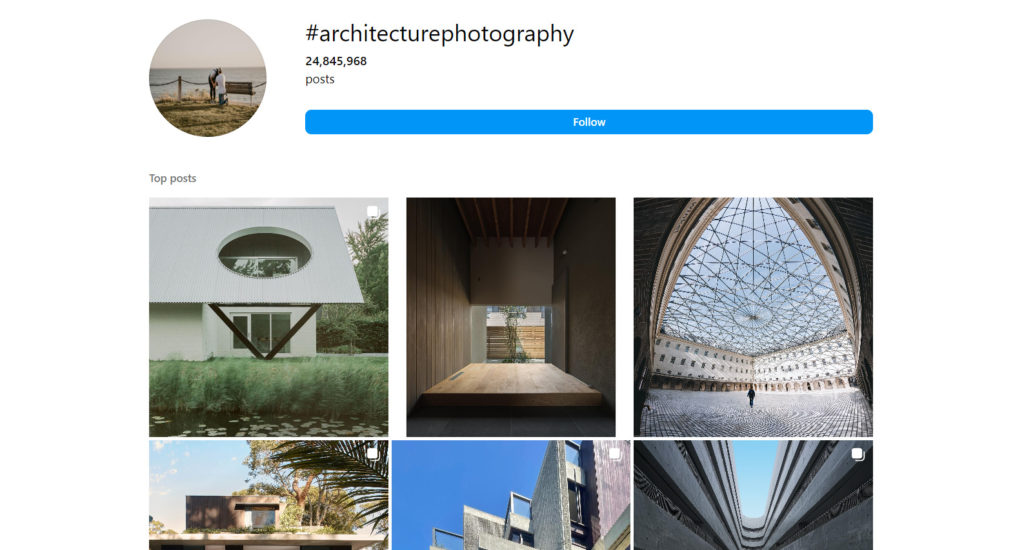 Hashtags för arkitekturfotografering