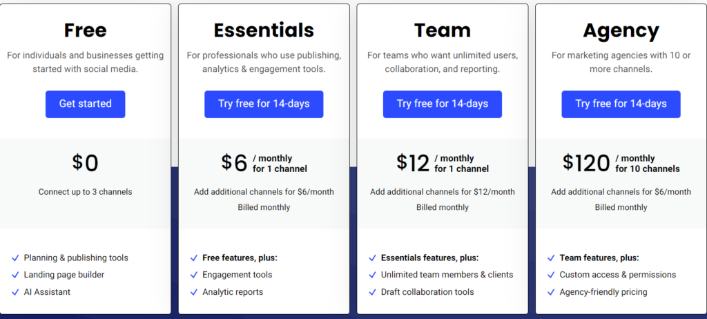 Pricing details of Buffer, a top alternatives to Ocoya.