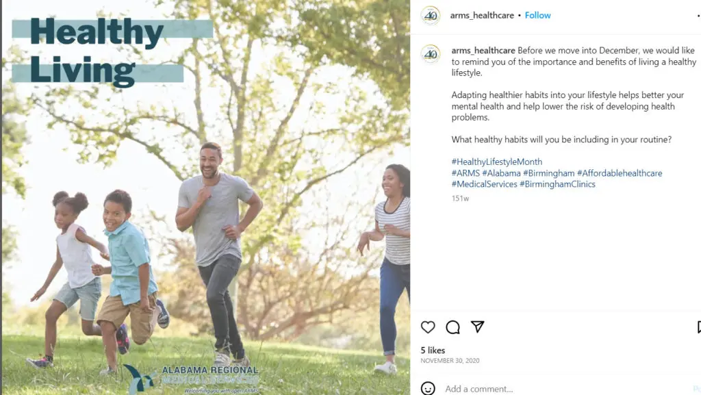 Post for Healthy Lifestyle Month - November Content Ideas