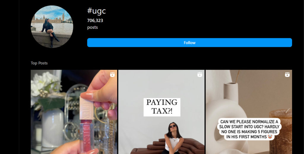 UGC-Ersteller auf Instagram