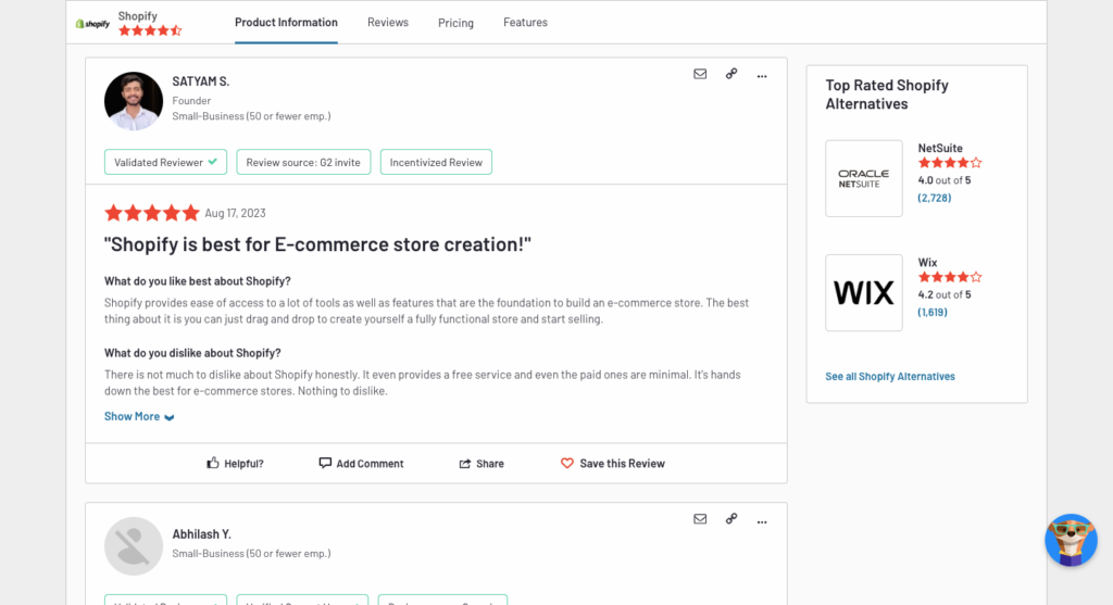 Shopify -Ecommerce Tools and Features reviews