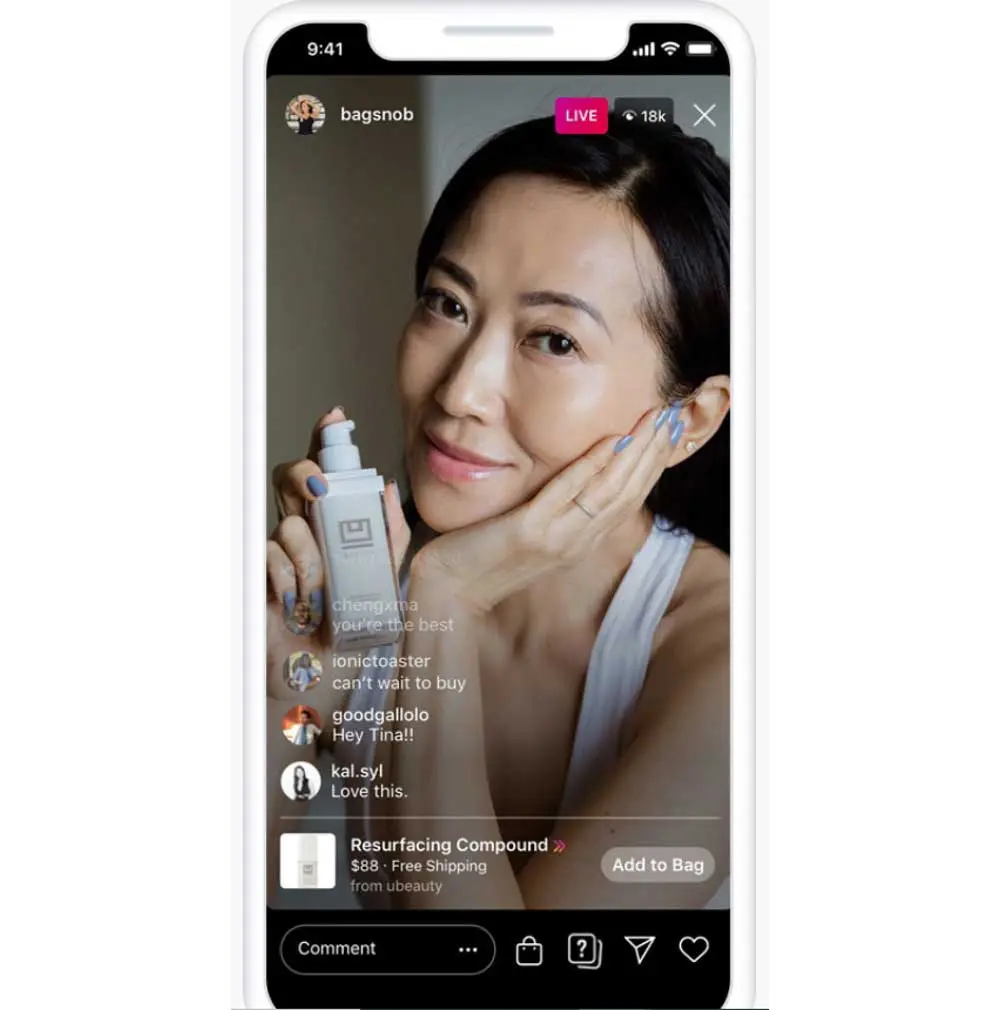 CTA in Instagram Live Shopping