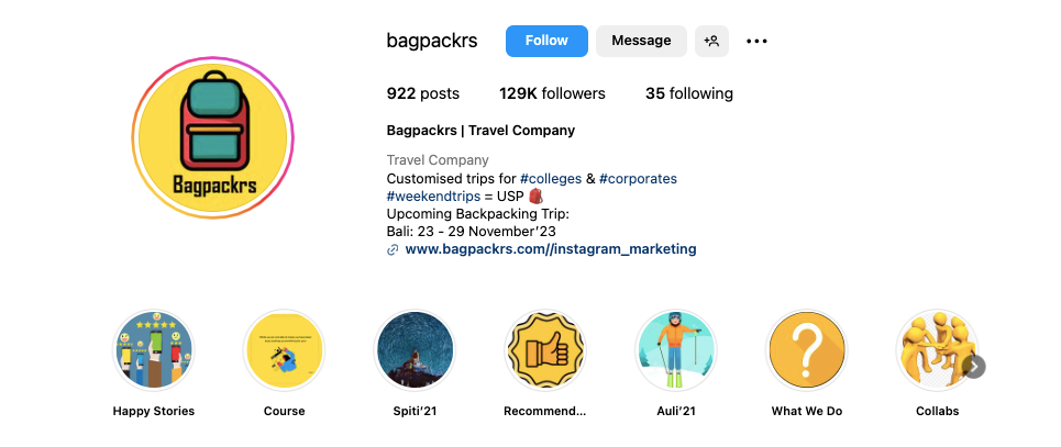 Bio on Instagram