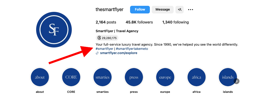 Produkty a služby na Instagramu bio