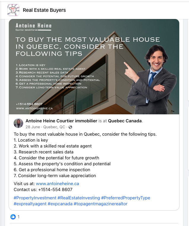 Real Estate Hashtag Using in Facebook