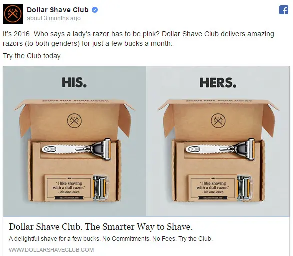 Fun Facebook ad example