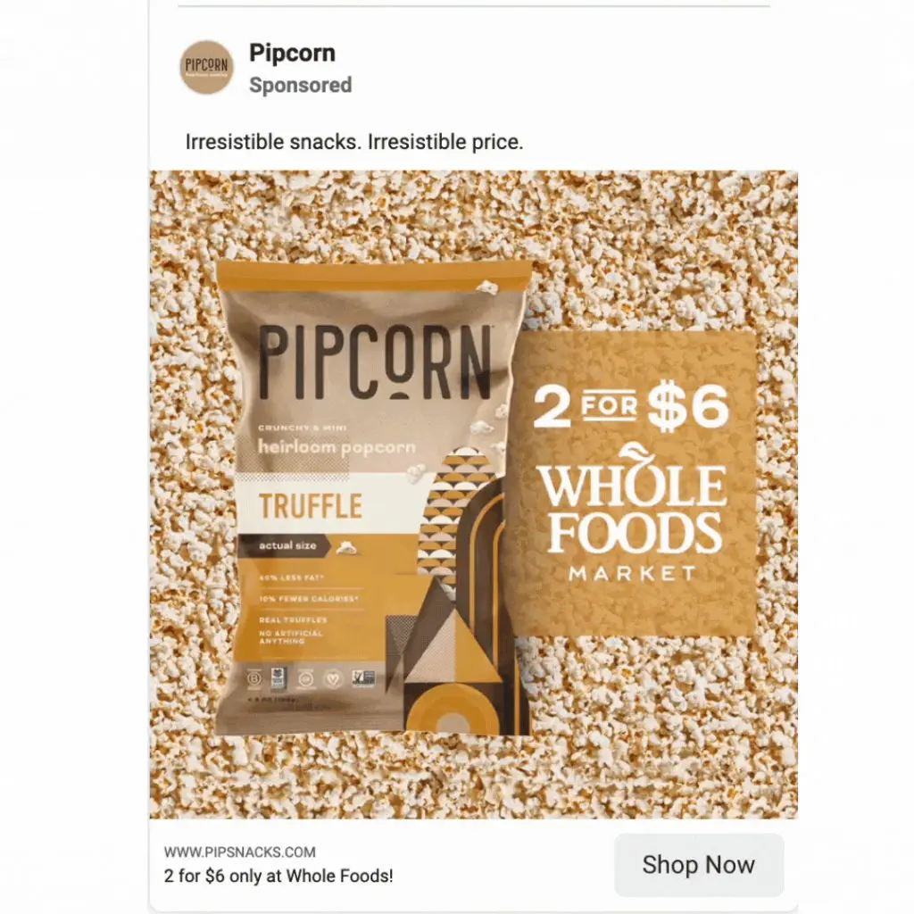 Product photo Facebook ad