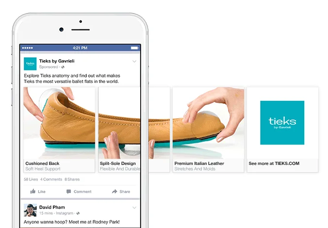 Product carousel facebook ad