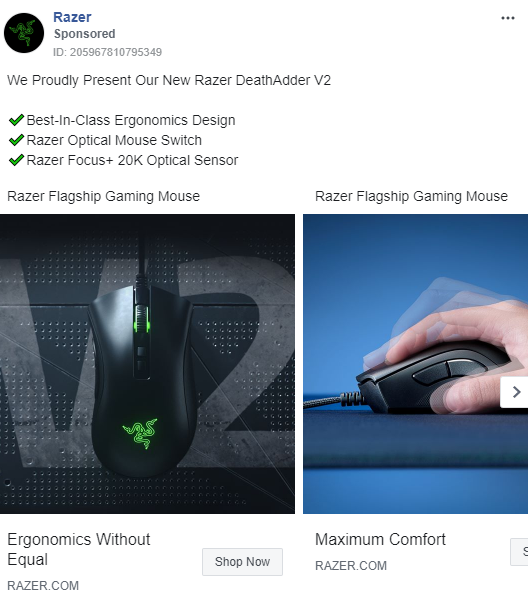 New launches Facebook ad