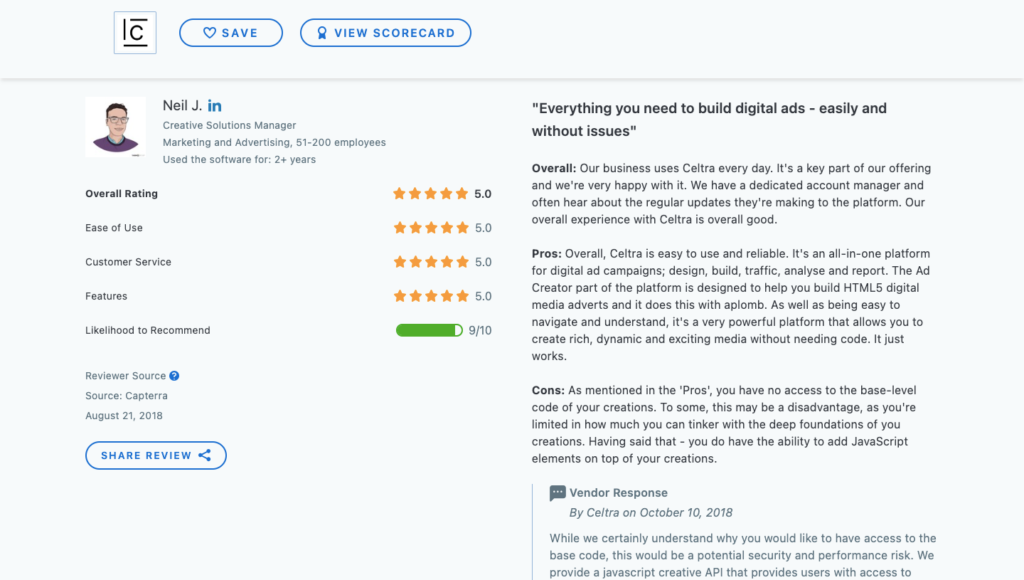 Celtra - User review