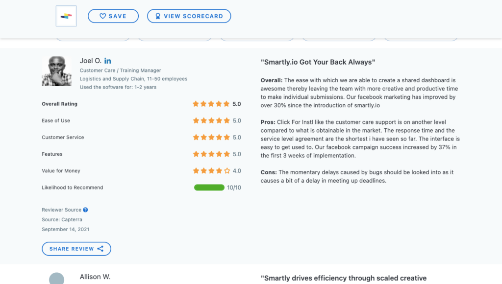 Smartly.io - User review