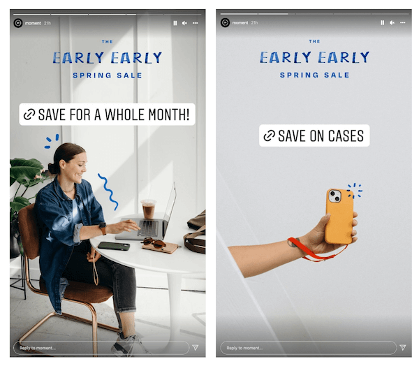 Using Instagram stories to promote offers