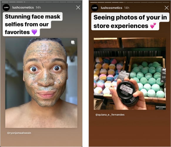 Using Instagram stories to show user generated content