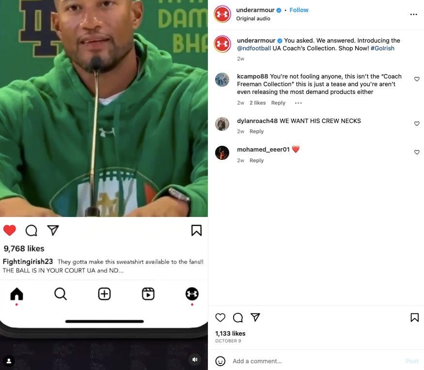 Under Armour Instagram User-generated Content