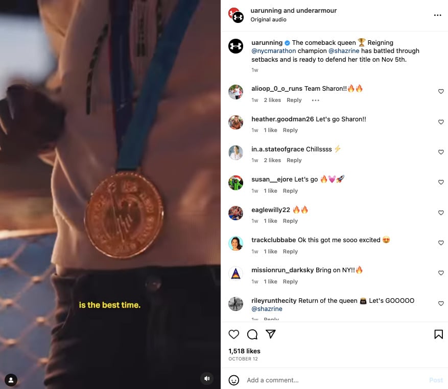 Under Armour Instagram Real-Time Event Promotion