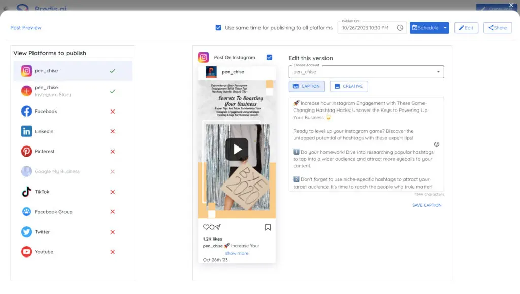Predis AI Automatic Posting