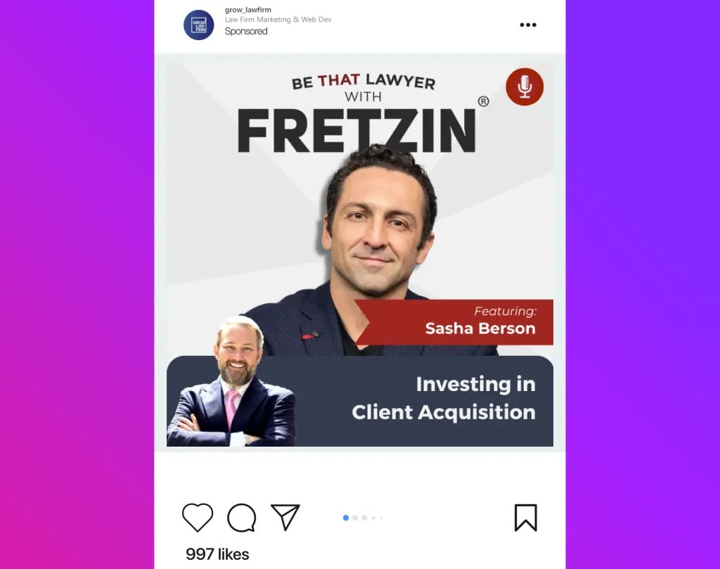 Targeted Instagram ads by law firms