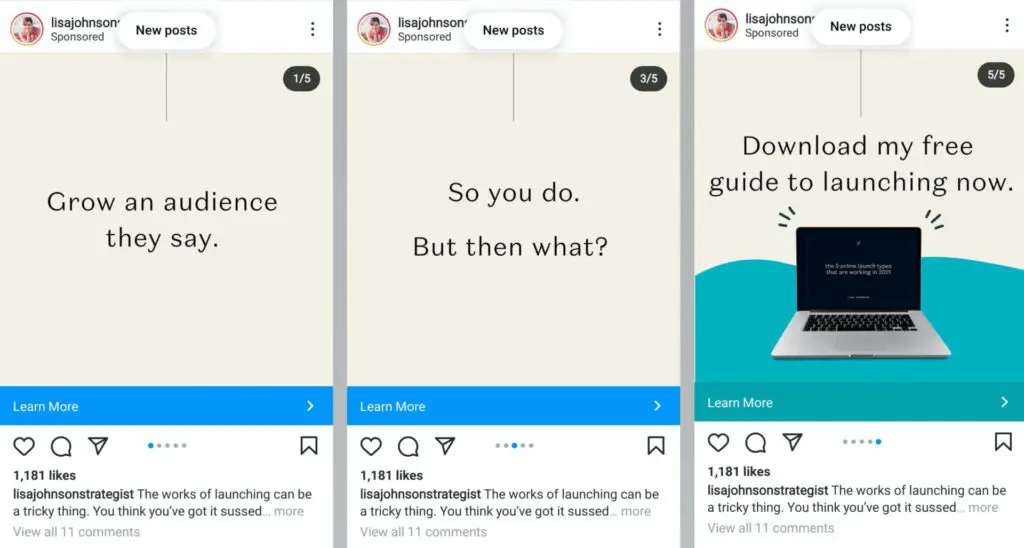 Instagram carousel post