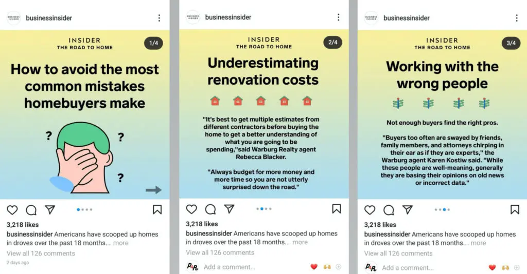 Instagram carousels for businesses