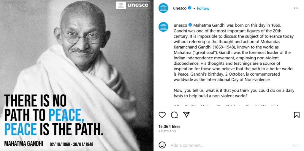 Gandhi Jayanti inlägg