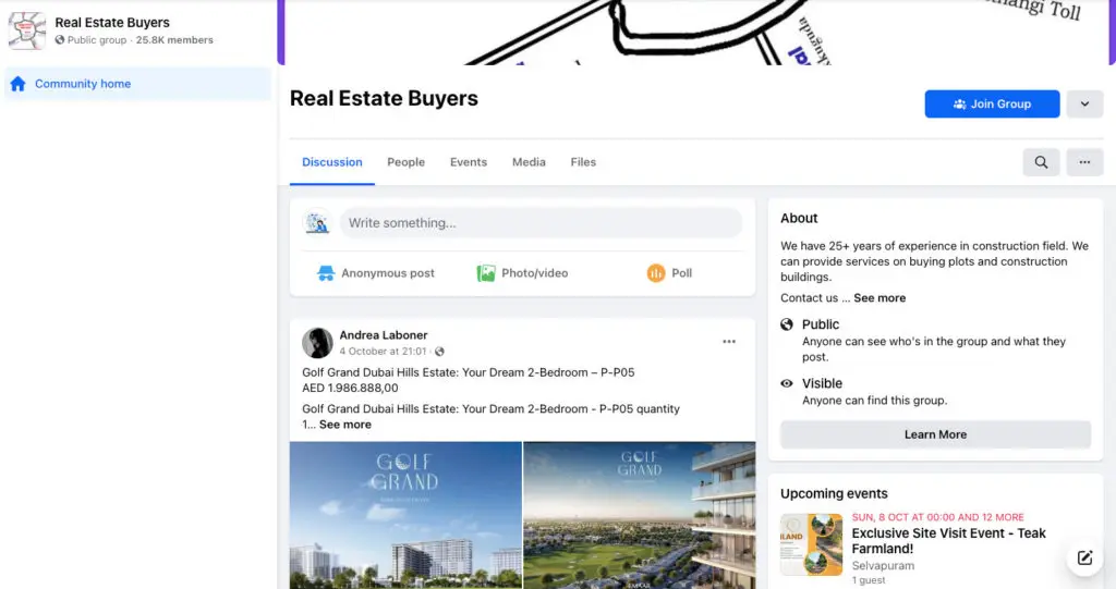 Deltag i grupper på Facebook eller LinkedIn