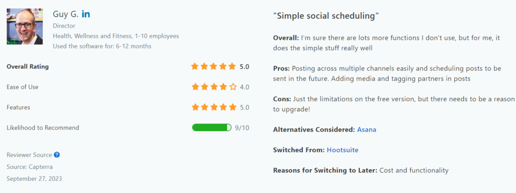 Later user reviews