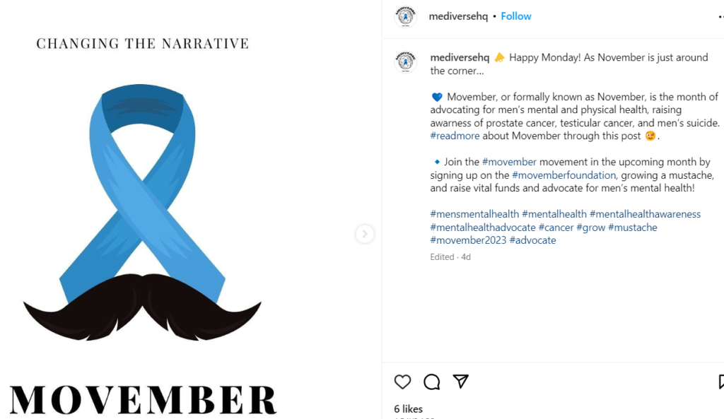 Movember month social media post