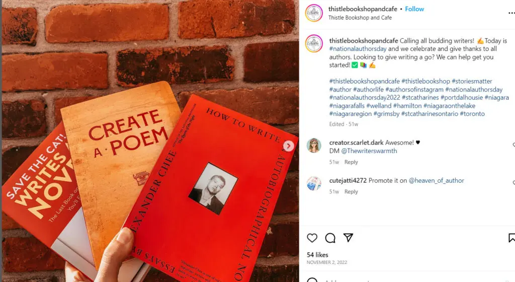 National Authors Day post - November Content Ideas