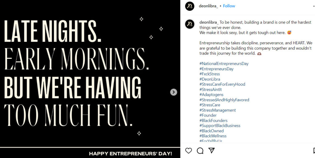 National Entrepreneurs Day Promotion post - November Content Ideas