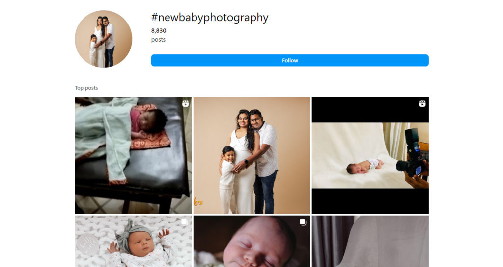Nouveaux hashtags pour la photographie de bébé