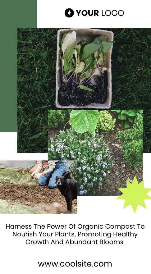 A collage of plants and a dog
