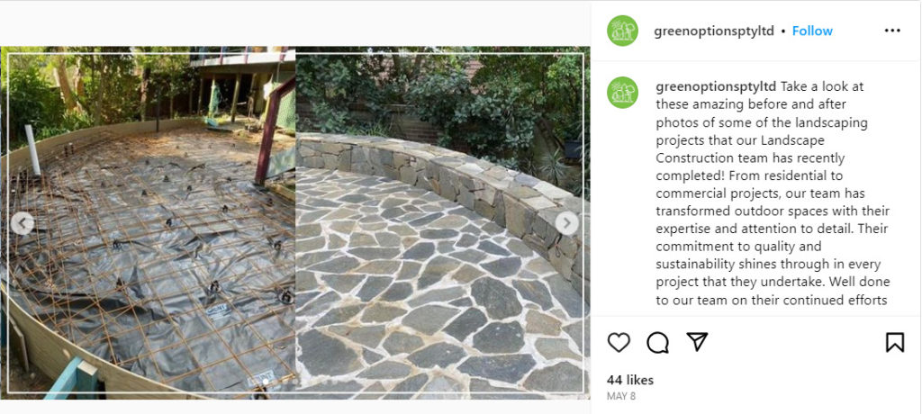 A still from video of a stone patio
